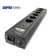 SUPRA  MAINS BLOCK MD06-EU/SP SPC BLACK SWITCH - Silver Edition