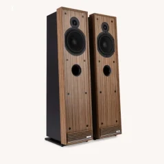 Ruark Audio Talisman-R Satin Charcoal lacquer cabinet with Walnut slat trim