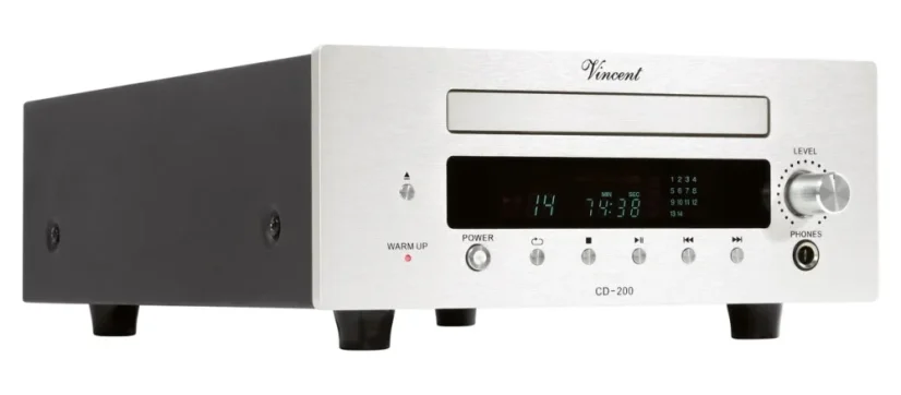 Vincent CD-200 – hybridný CD prehrávač s elektrónkovým výstupným stupňom strieborný