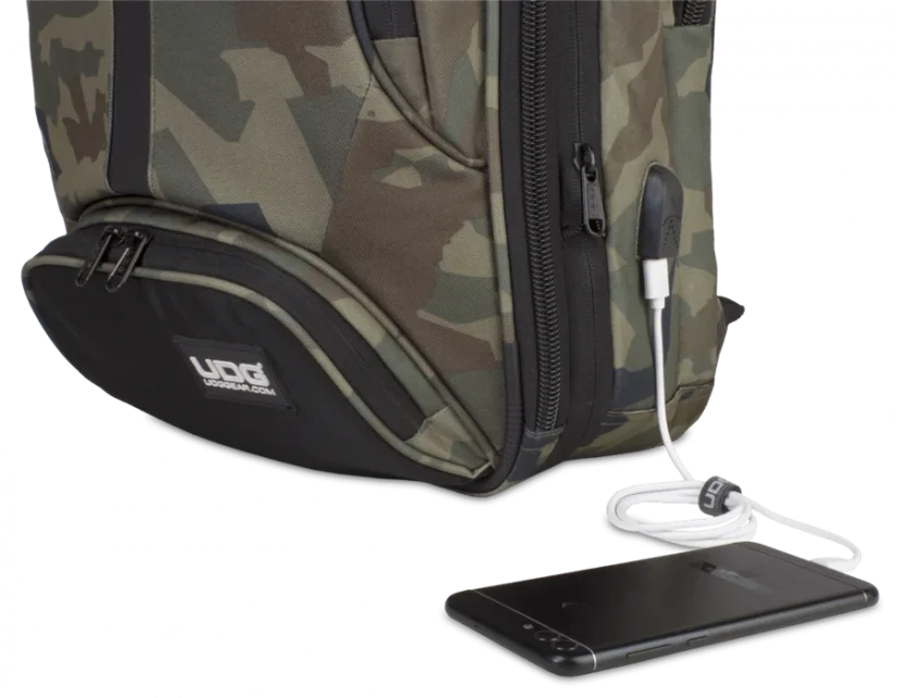 UDG Ultimate Backpack Slim Black Camo, Orange inside