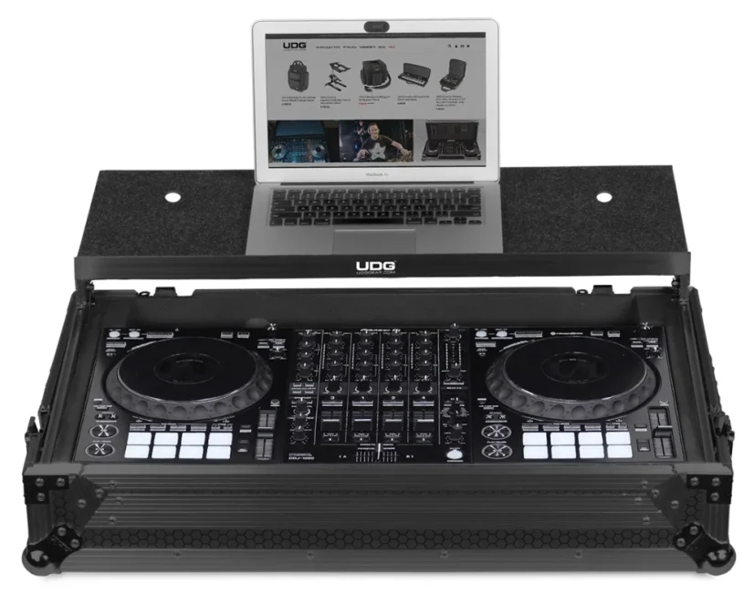 UDG Ultimate Flight Case Pioneer DDJ-1000 Black Plus (Laptop shelf + Wheels)