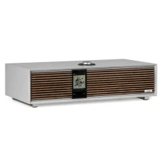 Ruark Audio R410 Soft grey with Walnut grille