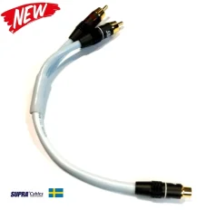 SUPRA  Y-LINK 1RCA-2RCA F-M BLUE 25CM
