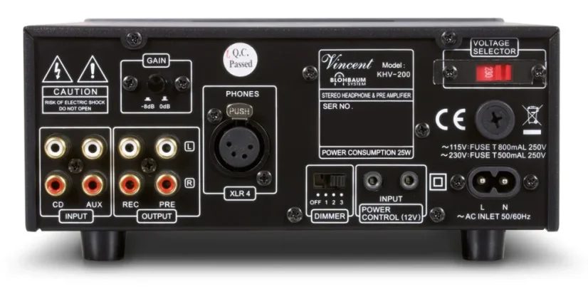 Vincent KHV-200 – hybridný elektrónkový slúchadlový zosilňovač a predzosilňovač