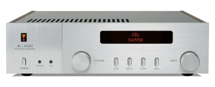 JBL SA550 - integrovaný vintage zosilňovač s DAC, 2 x 90 W strieborný + drevené bočnice