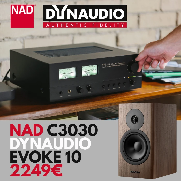 STEREOSET DYNAUDIO EVOKE 10 + NAD C3030 Farba: voliteľná.