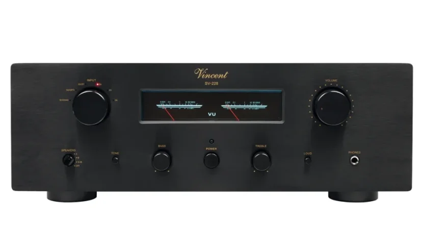 Vincent SV-228 – hybridný integrovaný zosilňovač s DAC, Bluetooth a VU metrom čierny
