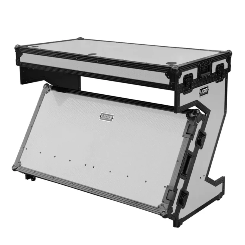 UDG Ultimate Flight Case Portable Z-Style DJ Table White Plus (Wheels)