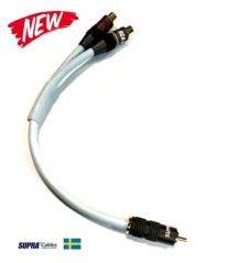 SUPRA  Y-LINK 1RCA-2RCA MF BLUE 25CM