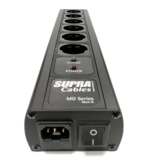 SUPRA  MAINS BLOCK MD06-EU/SP SPC BLACK SWITCH - Silver Edition