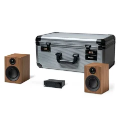 ProJect TRAVEL SET - Praktický audio systém v cestovnom / darčekovom balení Walnut