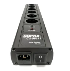 SUPRA  MAINS BLOCK MD06-EU/SP SPC BLACK SWITCH - Silver Edition