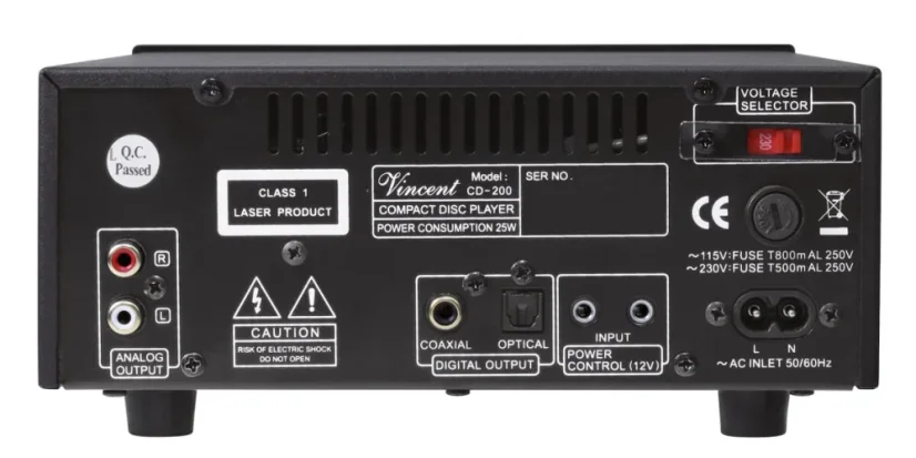Vincent CD-200 – hybridný CD prehrávač s elektrónkovým výstupným stupňom strieborný