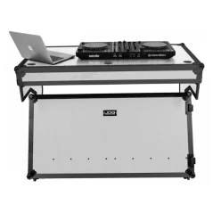 UDG Ultimate Flight Case Portable Z-Style DJ Table White Plus (Wheels)