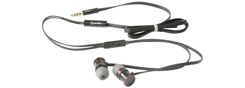 av:link sluchátka In-Ear Magnetic, hands free, černá metalíza