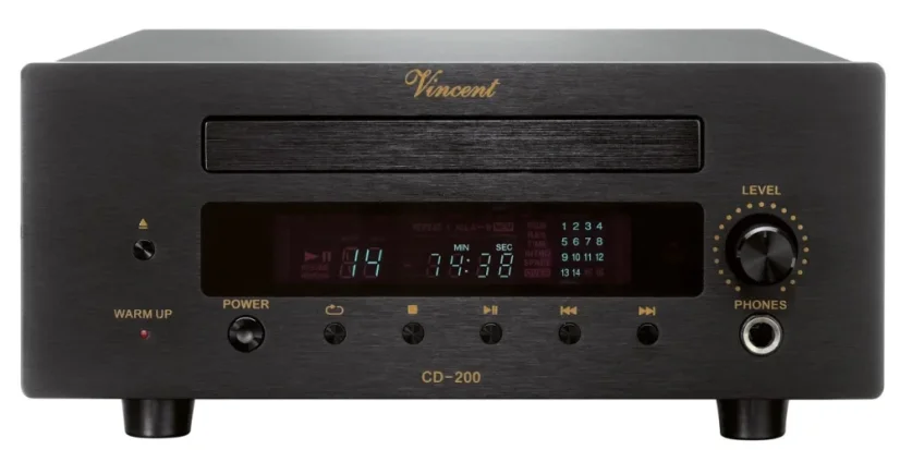Vincent CD-200 – hybridný CD prehrávač s elektrónkovým výstupným stupňom čierny
