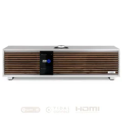 Ruark Audio R410 Soft grey with Walnut grille