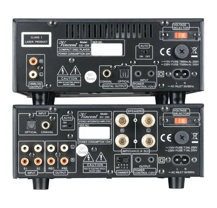 Vincent CD-200 – hybridný CD prehrávač s elektrónkovým výstupným stupňom čierny