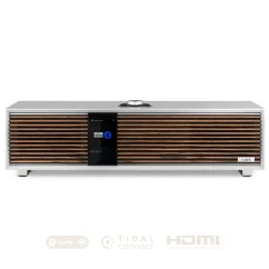 Ruark Audio R410 Soft grey with Walnut grille
