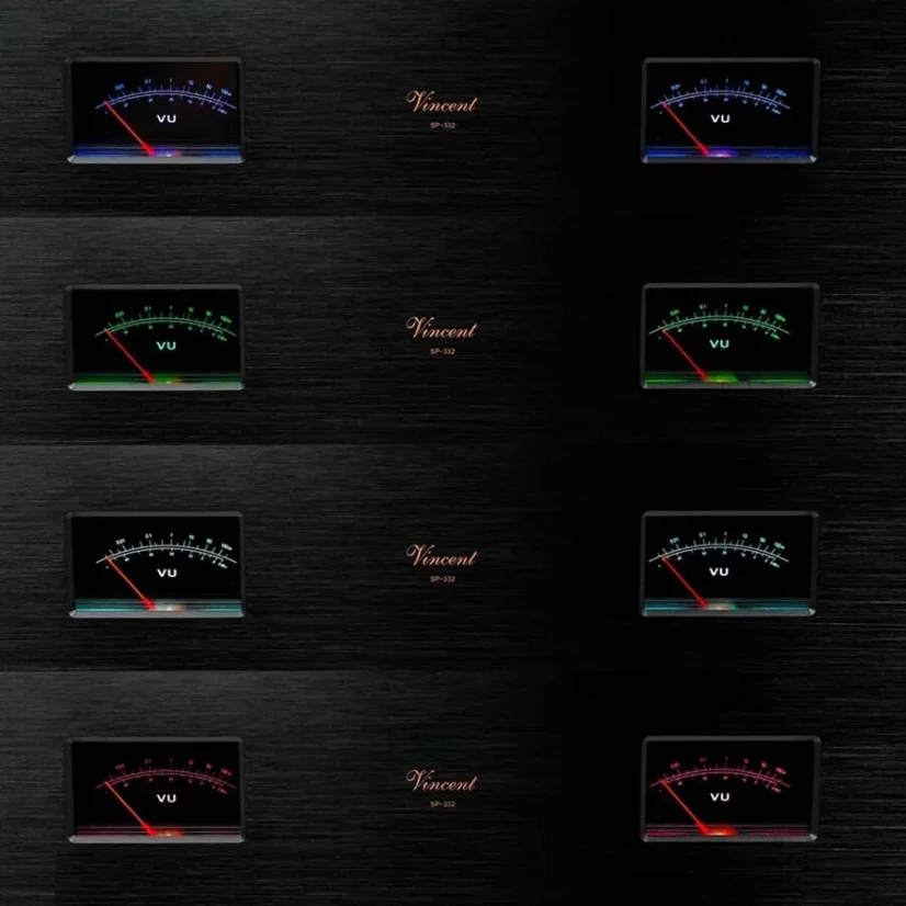 Vincent SP-332 – hybridný stereo koncový zosilňovač 2 × 250 W s XLR a VU metrami čierny